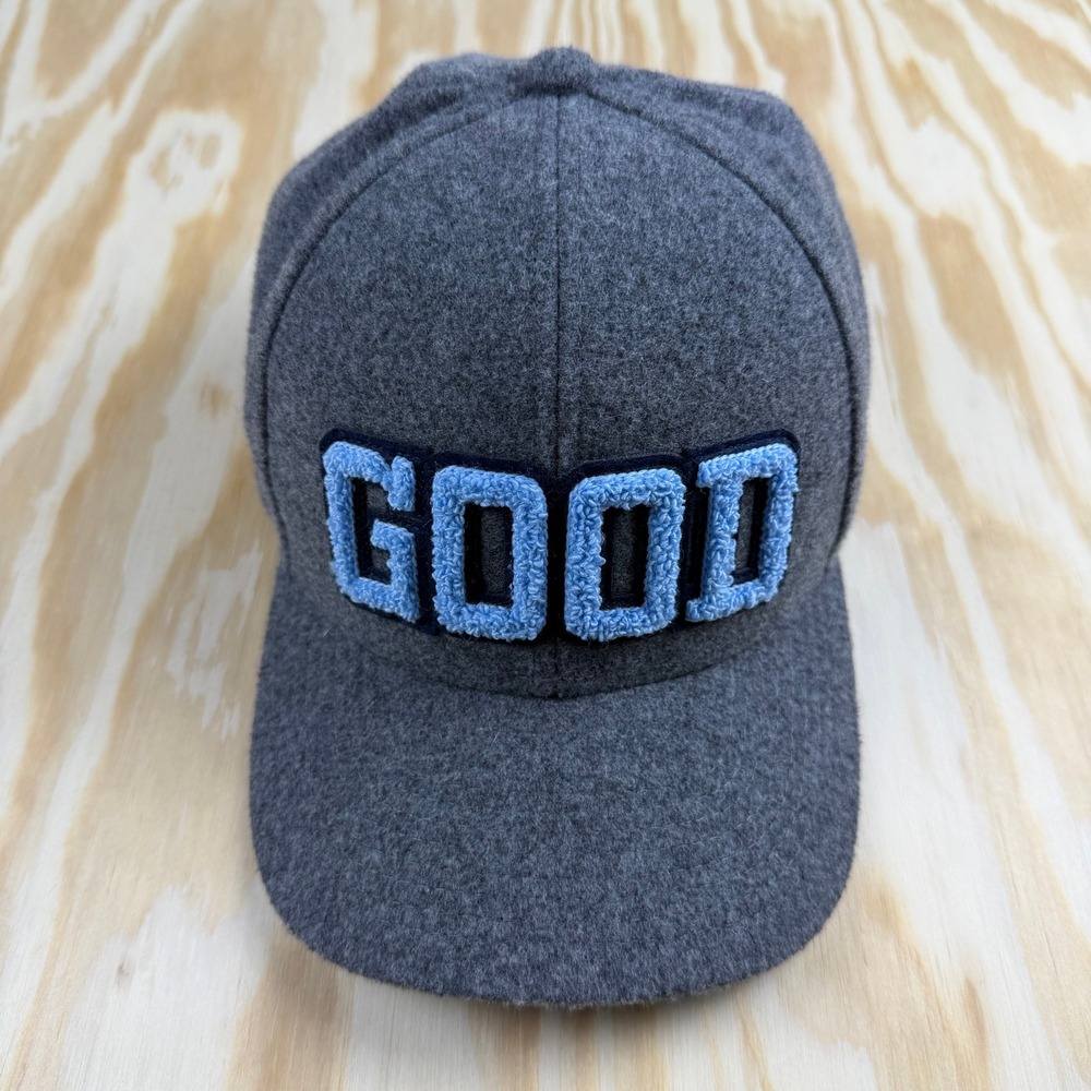 Good Good Golf Hat Mens Gray Wool Blend Chenille GOOD Patch Adjustable Strapback